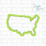 USA map AND Land of the free silk stencil