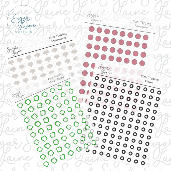 Pizza Toppings Transfer sheet SET - 4 Digital Downloads