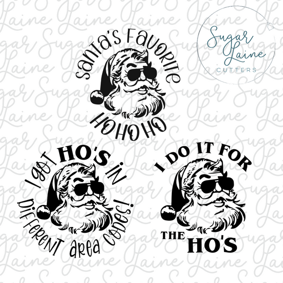 Santa and his Ho's - 3 Stencil SET