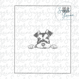 Schnauzer Peeking face silk screen stencil
