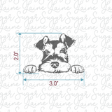 Schnauzer Peeking face silk screen stencil